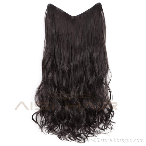 Aisi Hair Women 4 Clips Hair Extensions Natural Wavy Long High Temperature Fiber Synthetic Clip In Hairpieces